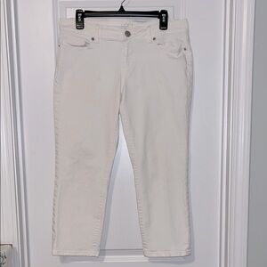 LOFT Soft White Mid-Rise Modern Crop Jeans